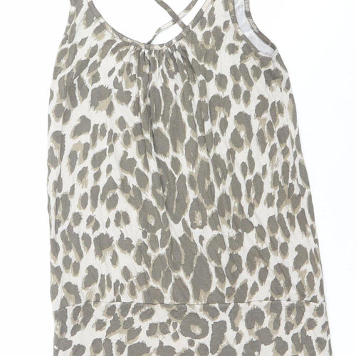 H&M Womens Leopard Animal Print Viscose Tank Top Size S