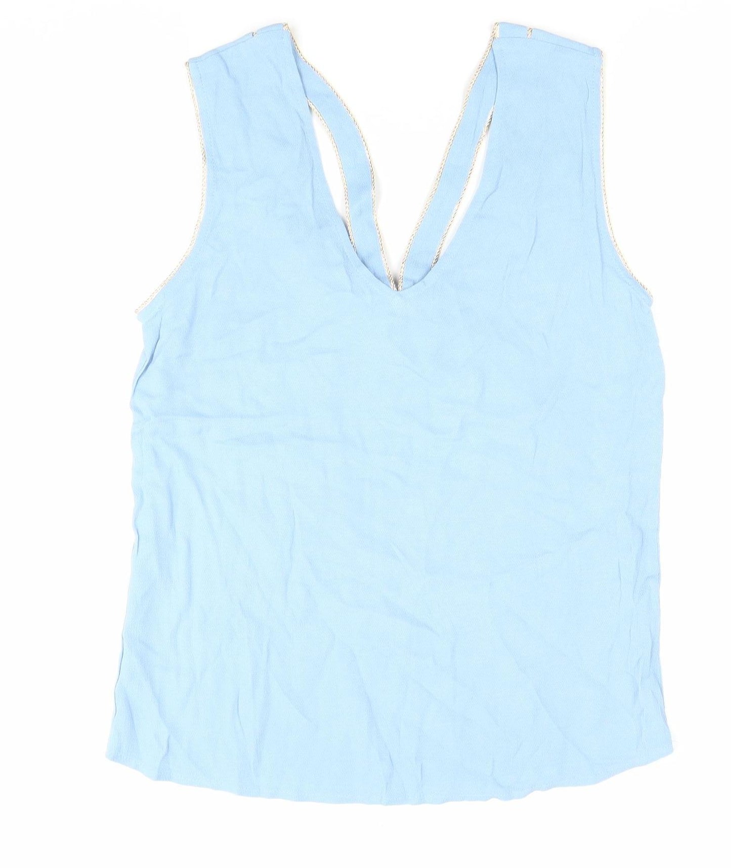 Grace & Mila Womens Blue Sleeveless V-Neck Tank Top M