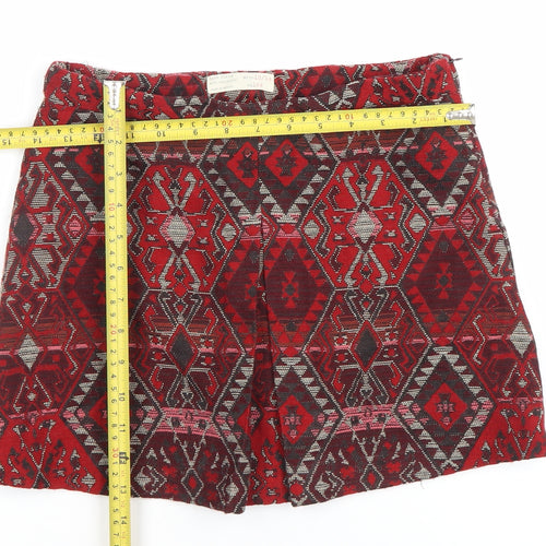 Zara Girls Red Geometric Skort A-Line Size 13-14 Years Polyester