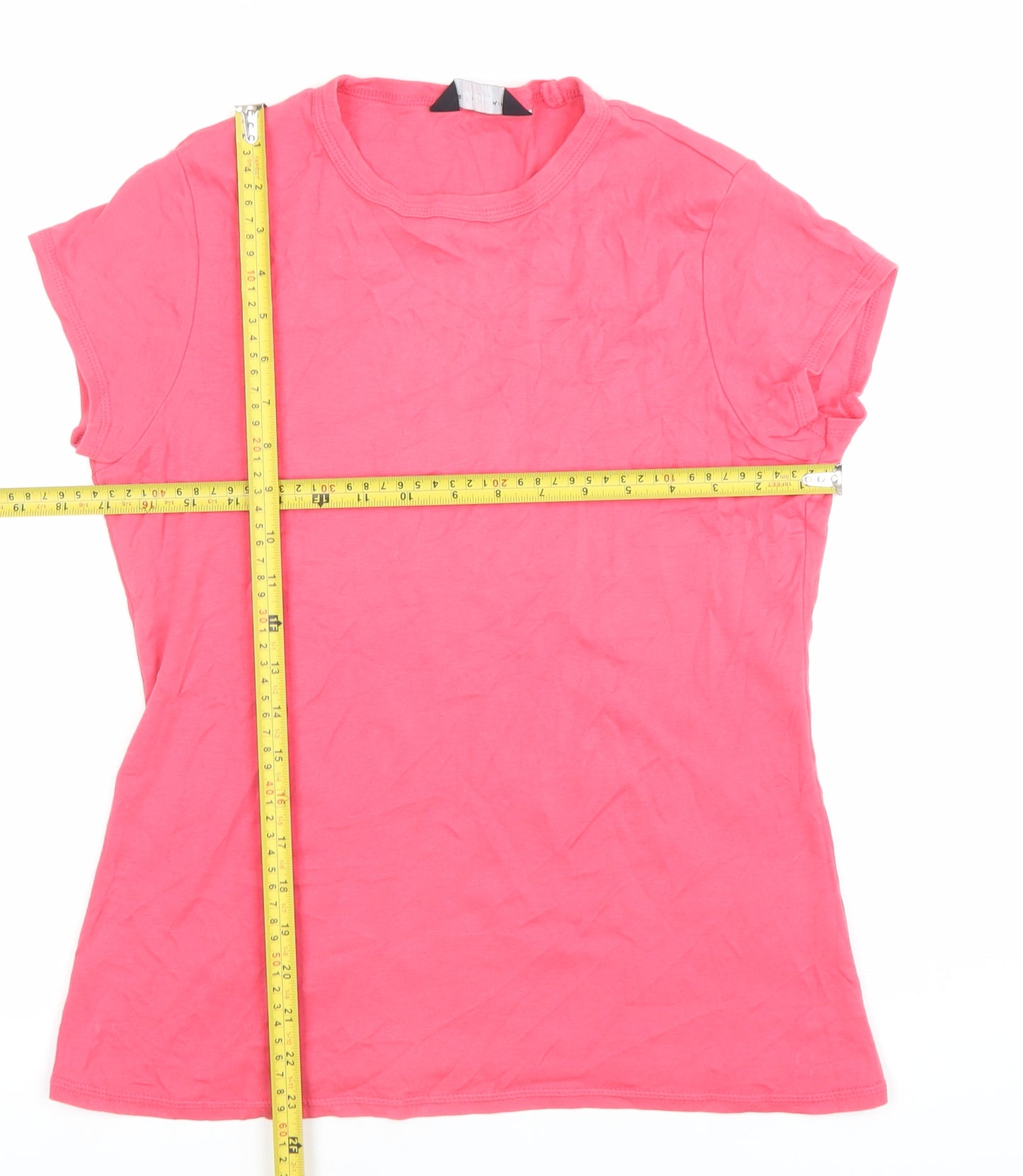 Dorothy Perkins Womens Pink Size 14 Cotton Crew Neck T-Shirt