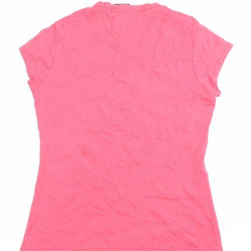 Dorothy Perkins Womens Pink Size 14 Cotton Crew Neck T-Shirt