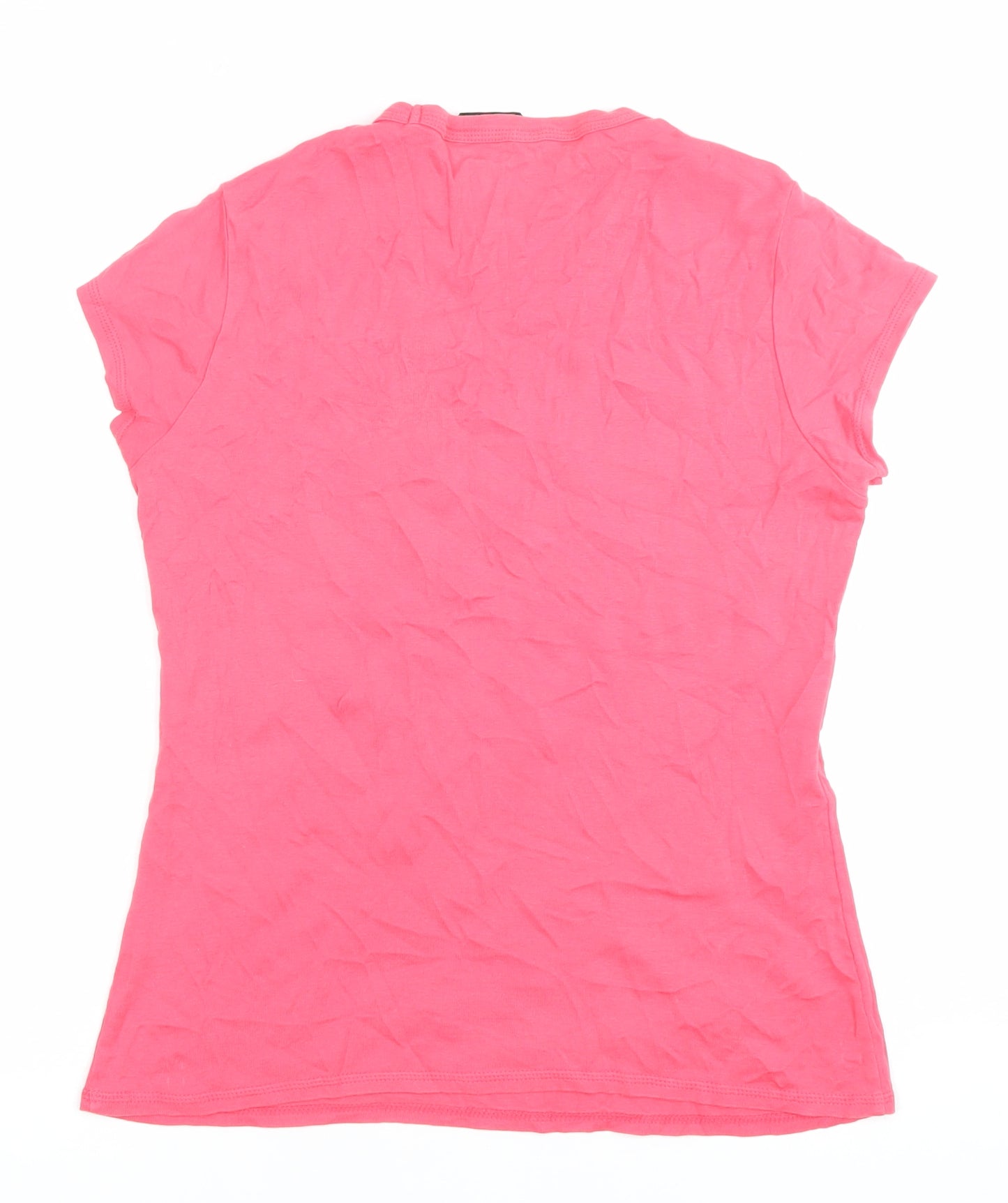 Dorothy Perkins Womens Pink Size 14 Cotton Crew Neck T-Shirt