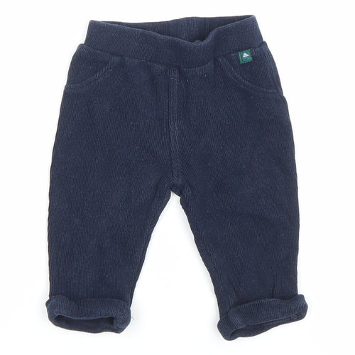 Jasper Conran Baby Unisex Blue Corduroy Trousers 3-6 Months Elastic Waist