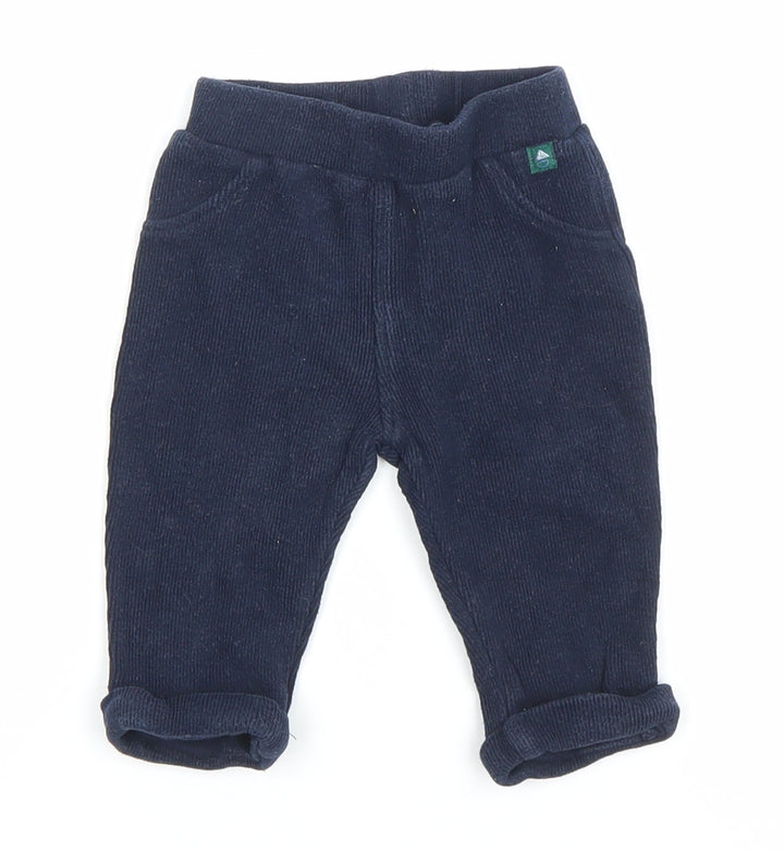 Jasper Conran Baby Unisex Blue Corduroy Trousers 3-6 Months Elastic Waist