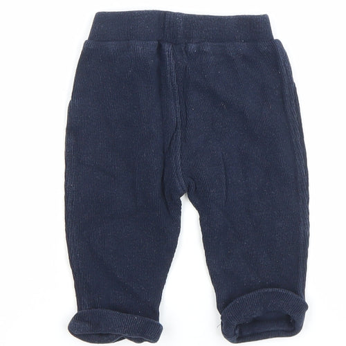 Jasper Conran Baby Unisex Blue Corduroy Trousers 3-6 Months Elastic Waist