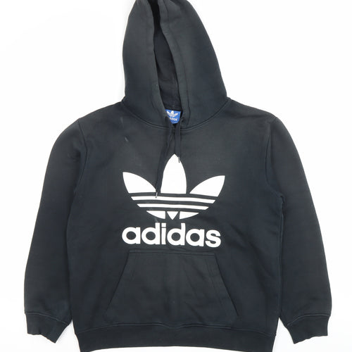 Adidas Men's Black Pullover Hoodie Small Logo Sportswear Fleece