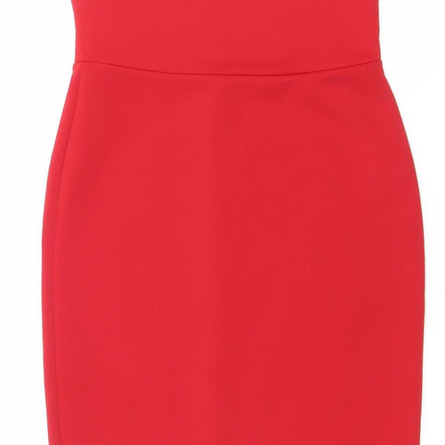 ASOS Women’s Red Sleeveless Bodycon Dress Size 8 Party Cocktail
