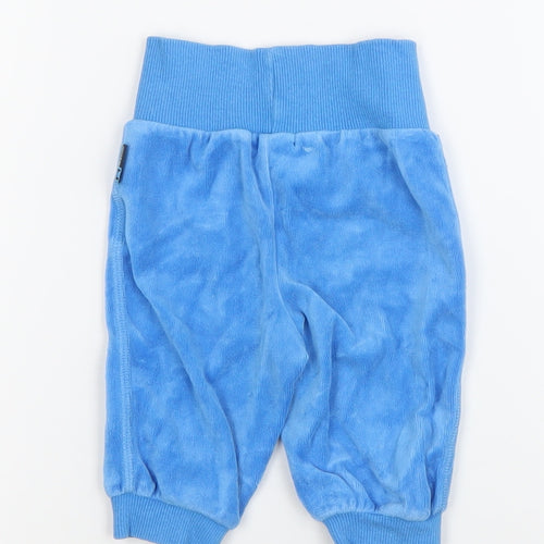 Mohini Baby Unisex Blue Jogger Trousers 3-6 Months Velour Cotton Blend