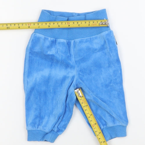 Mohini Baby Unisex Blue Jogger Trousers 3-6 Months Velour Cotton Blend