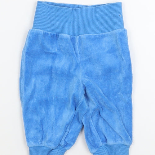 Mohini Baby Unisex Blue Jogger Trousers 3-6 Months Velour Cotton Blend