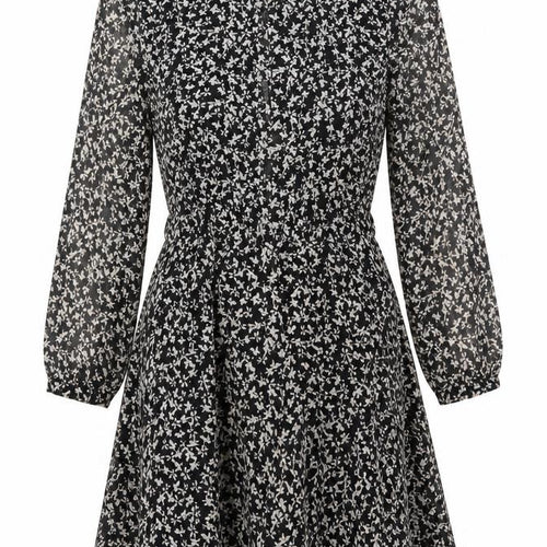 Zara Women Black Floral Asymmetric Wrap Dress Size 12