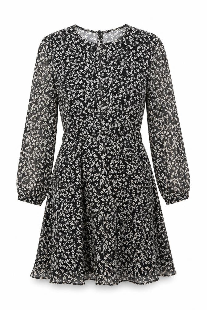 Zara Women Black Floral Asymmetric Wrap Dress Size 12