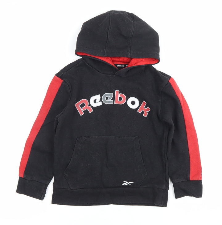 Reebok Boys Black Red Pullover Hoodie 4-5 Years Long Sleeve Sportswear