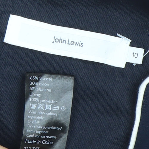 John Lewis Women’s Blue Sheath Dress Size 10 Workwear Short Sleeve