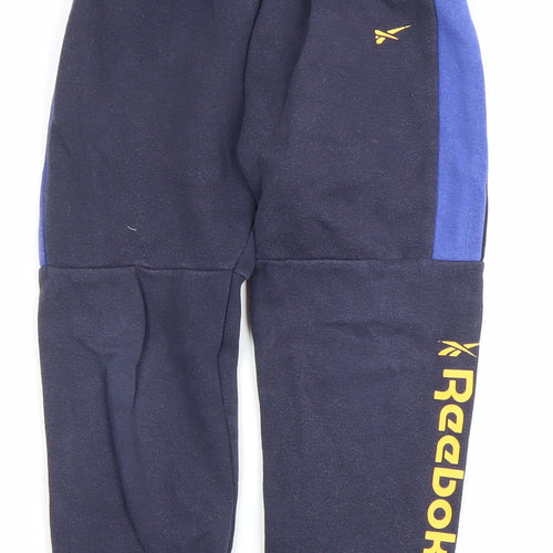Reebok Boys Blue Jogger Sweatpants 4-5 Years Cotton Blend Activewear