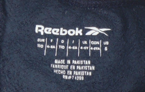 Reebok Boys Blue Jogger Sweatpants 4-5 Years Cotton Blend Activewear