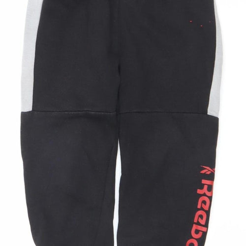 Reebok Boys Black Jogger Sweatpants 4-5 Years Cotton Blend Activewear