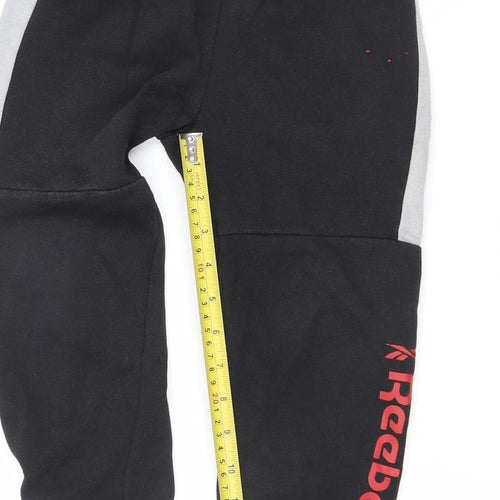 Reebok Boys Black Jogger Sweatpants 4-5 Years Cotton Blend Activewear