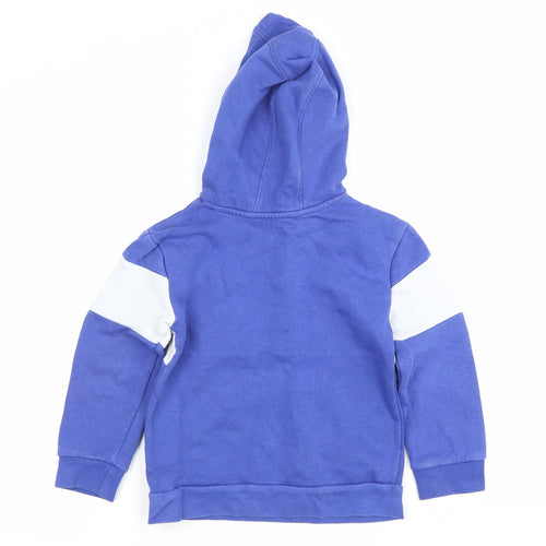 Reebok Boys Blue 5-6 Years Pullover Hoodie with Logo Graphic