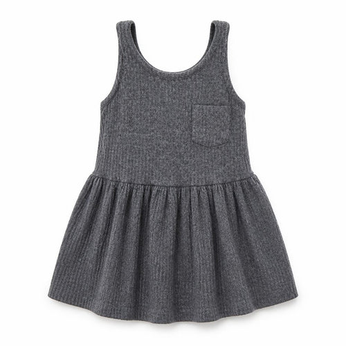 Next Girls Grey Pinafore Knit Dress 9-12 Months Sleeveless Scoop Neck