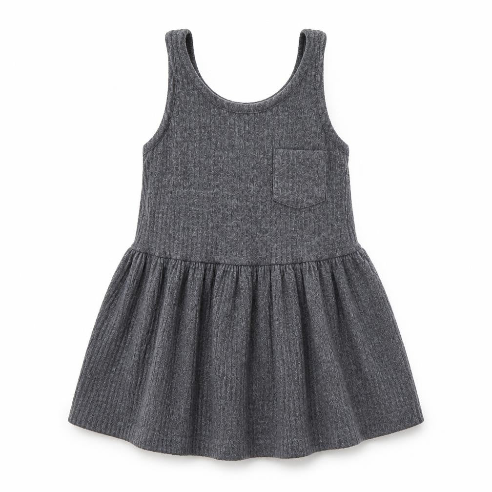 Next Girls Grey Pinafore Knit Dress 9-12 Months Sleeveless Scoop Neck