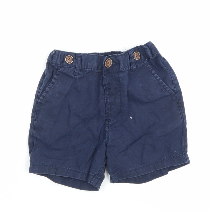 Next Unisex Baby & Toddler Blue Linen Blend Shorts 18-24 Months
