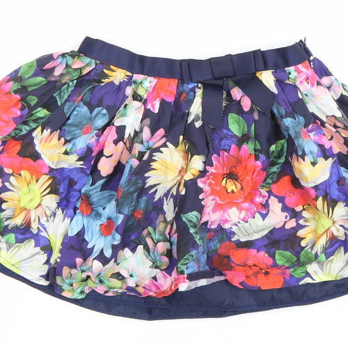 Marks and Spencer Girls Multicoloured Floral Pleated Skirt 6-7 Yrs