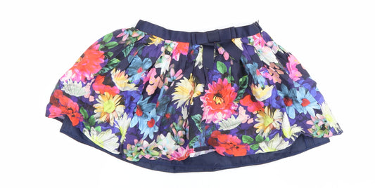 Marks and Spencer Girls Multicoloured Floral Pleated Skirt 6-7 Yrs