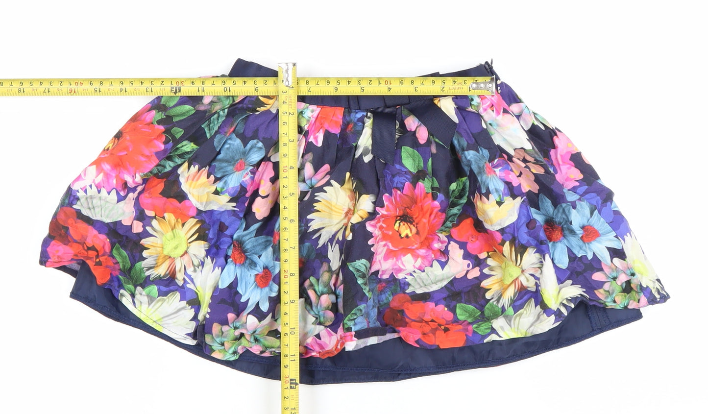 Marks and Spencer Girls Multicoloured Floral Pleated Skirt 6-7 Yrs