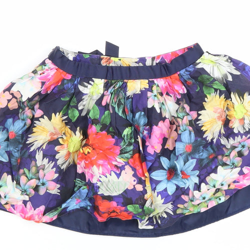 Marks and Spencer Girls Multicoloured Floral Pleated Skirt 6-7 Yrs