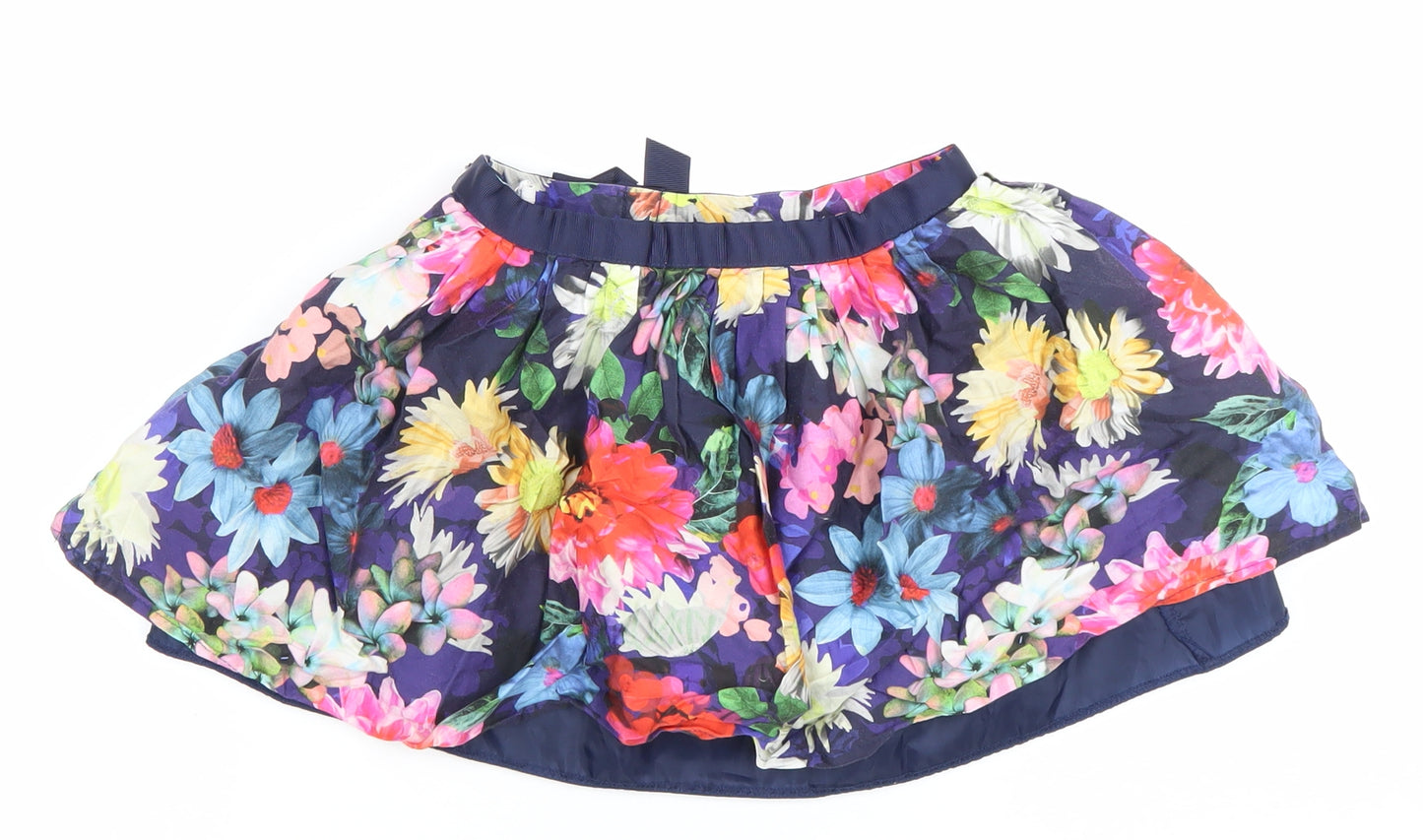 Marks and Spencer Girls Multicoloured Floral Pleated Skirt 6-7 Yrs