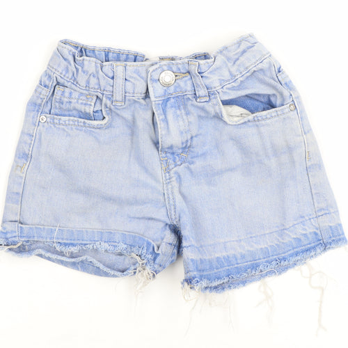 Denim Co. Girls Blue Denim Cut-Off Shorts 5-6 Years Casual Summer Elastic Waist