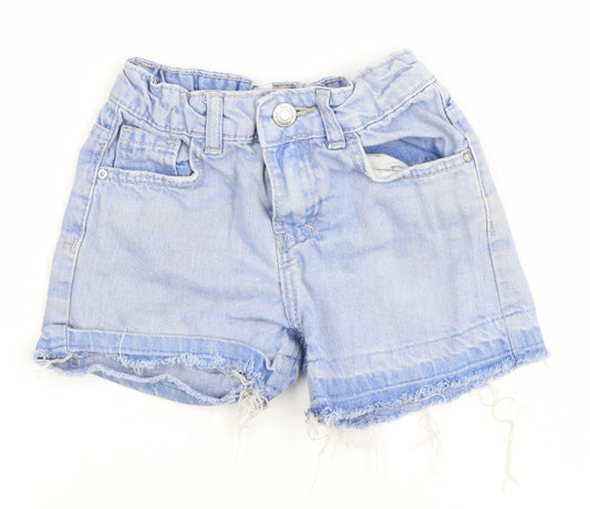 Denim Co. Girls Blue Denim Cut-Off Shorts 5-6 Years Casual Summer Elastic Waist