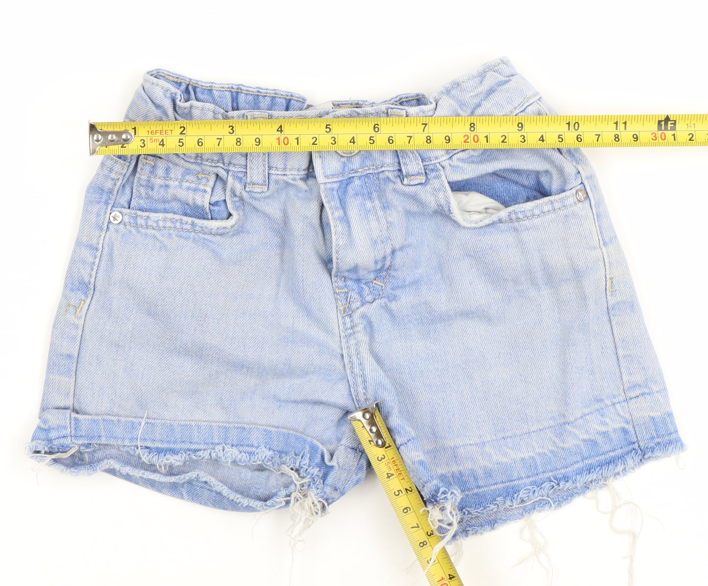 Denim Co. Girls Blue Denim Cut-Off Shorts 5-6 Years Casual Summer Elastic Waist