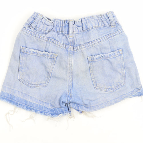 Denim Co. Girls Blue Denim Cut-Off Shorts 5-6 Years Casual Summer Elastic Waist