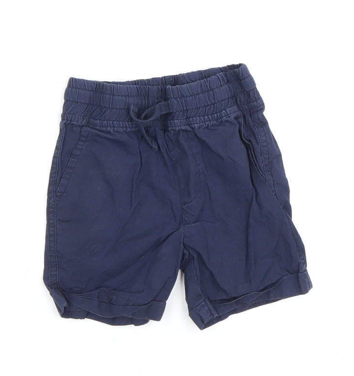 Urban Rascals Unisex Baby Blue Cotton Shorts 12-18M Elastic Waist