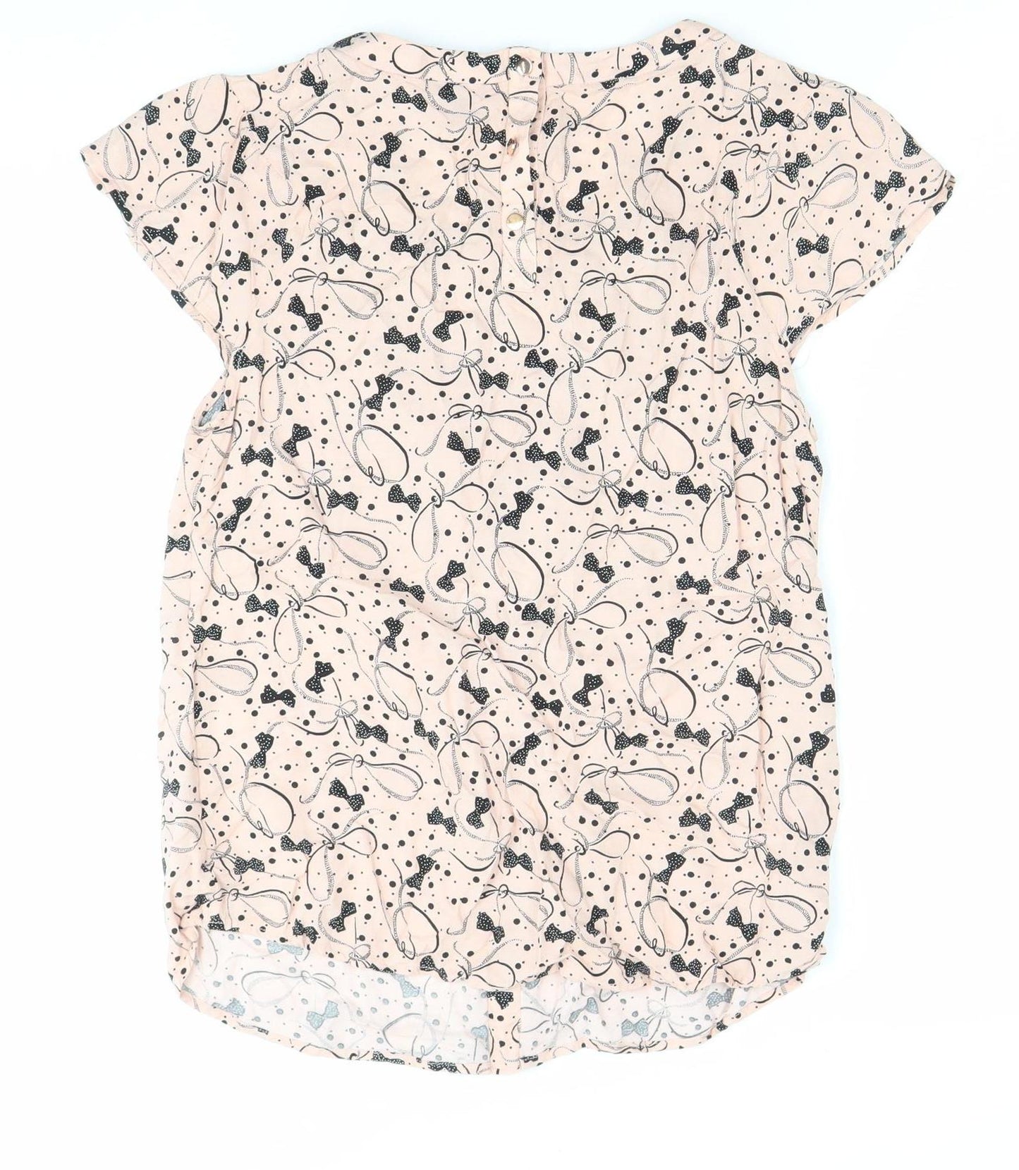 Warehouse Womens Pink Floral Blouse Size 10 Cap Sleeve Tunic