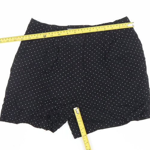 Oasis Women Black Polka Dot High Rise Shorts Size 8
