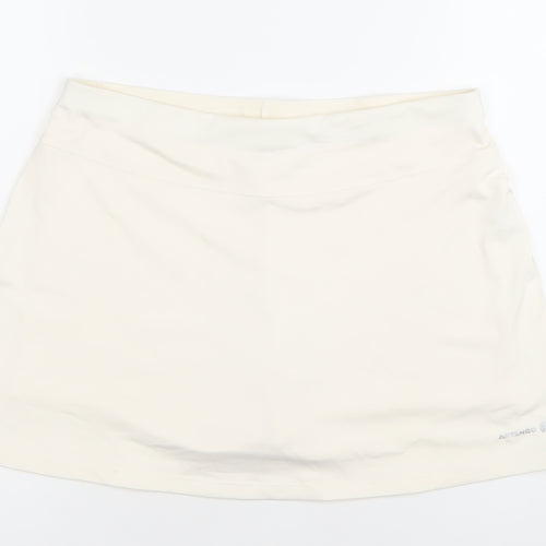 Artengo Women Ivory Athletic Tennis Skort S Regular Fit Polyester Elastane