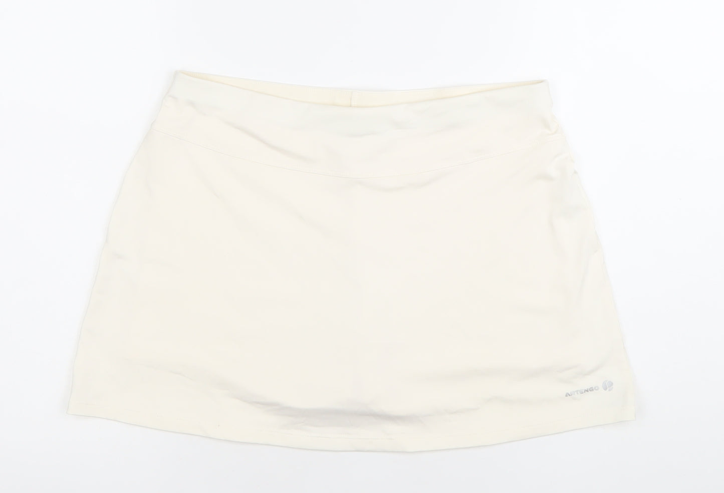 Artengo Women Ivory Athletic Tennis Skort S Regular Fit Polyester Elastane