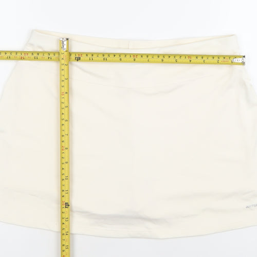 Artengo Women Ivory Athletic Tennis Skort S Regular Fit Polyester Elastane