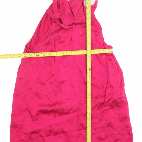Next Women’s Pink Silk Halter Neck Bow Blouse Size 8