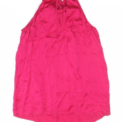 Next Women’s Pink Silk Halter Neck Bow Blouse Size 8