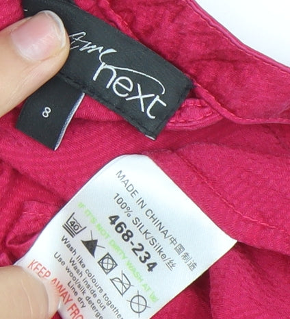 Next Women’s Pink Silk Halter Neck Bow Blouse Size 8