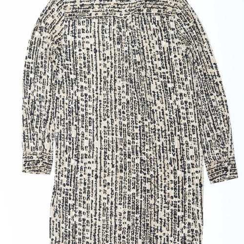 Ellen Tracy Women’s Beige Black Animal Print Wrap Dress M