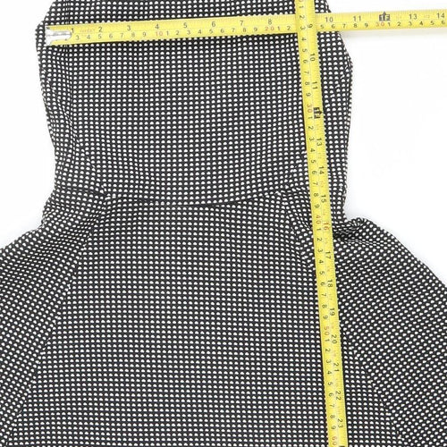 H&M Women Black Polka Dot Fit & Flare Halter Mini Dress Size 6