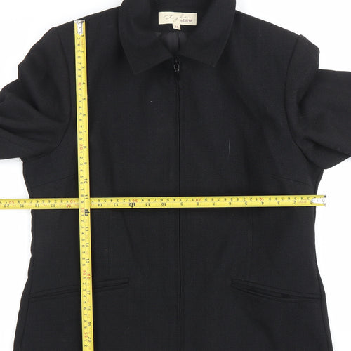 Style by EWM Women’s Black Size 14 Zip Jacket Workwear Classic