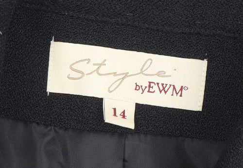 Style by EWM Women’s Black Size 14 Zip Jacket Workwear Classic