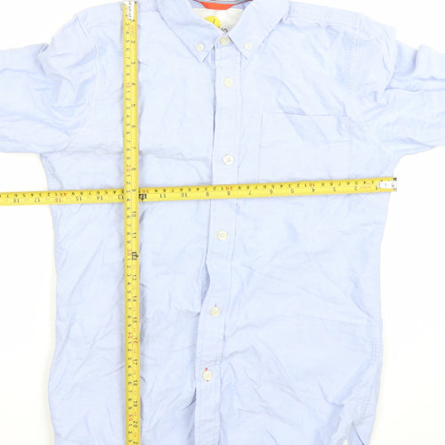 Boden Boys Blue Button-Up Long Sleeve Cotton Shirt 11-12 Years