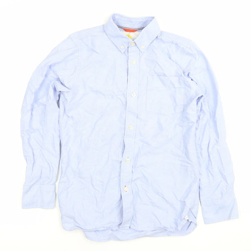 Boden Boys Blue Button-Up Long Sleeve Cotton Shirt 11-12 Years